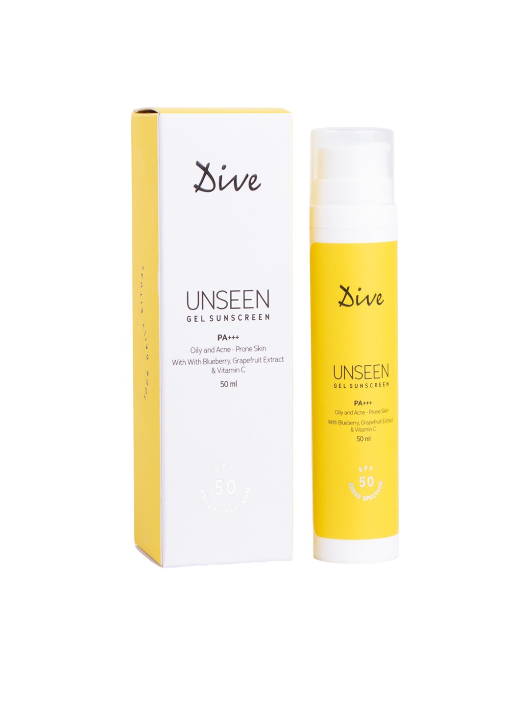 

Dive Unseen Gel Sunscreen With SPF 50 PA+++- 50 ml, White