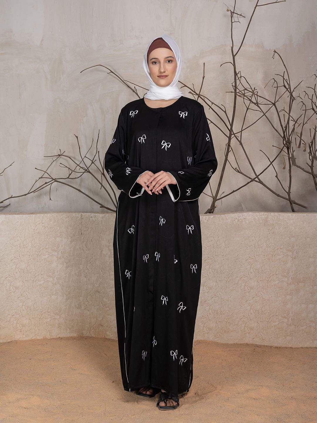 

SANASH Collections Women Embroidered Abaya Burqa, Black