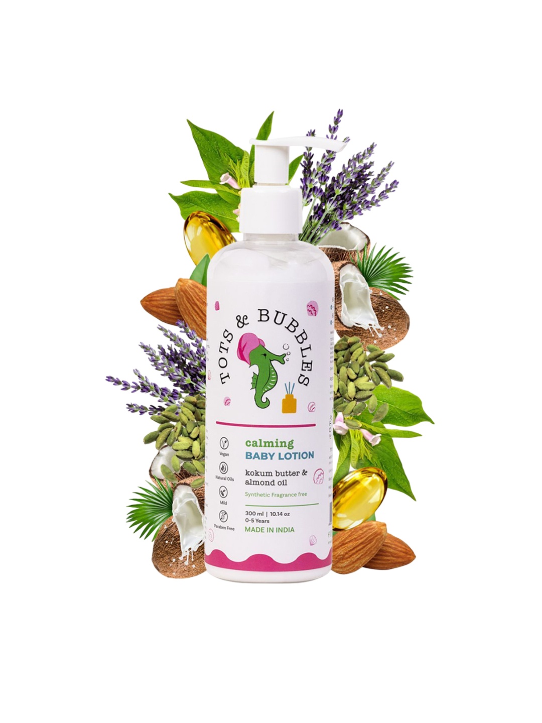 

Tots & Bubbles Calming Baby Lotion With Kokum Butter & Almond Oil - 300 ml, Transparent