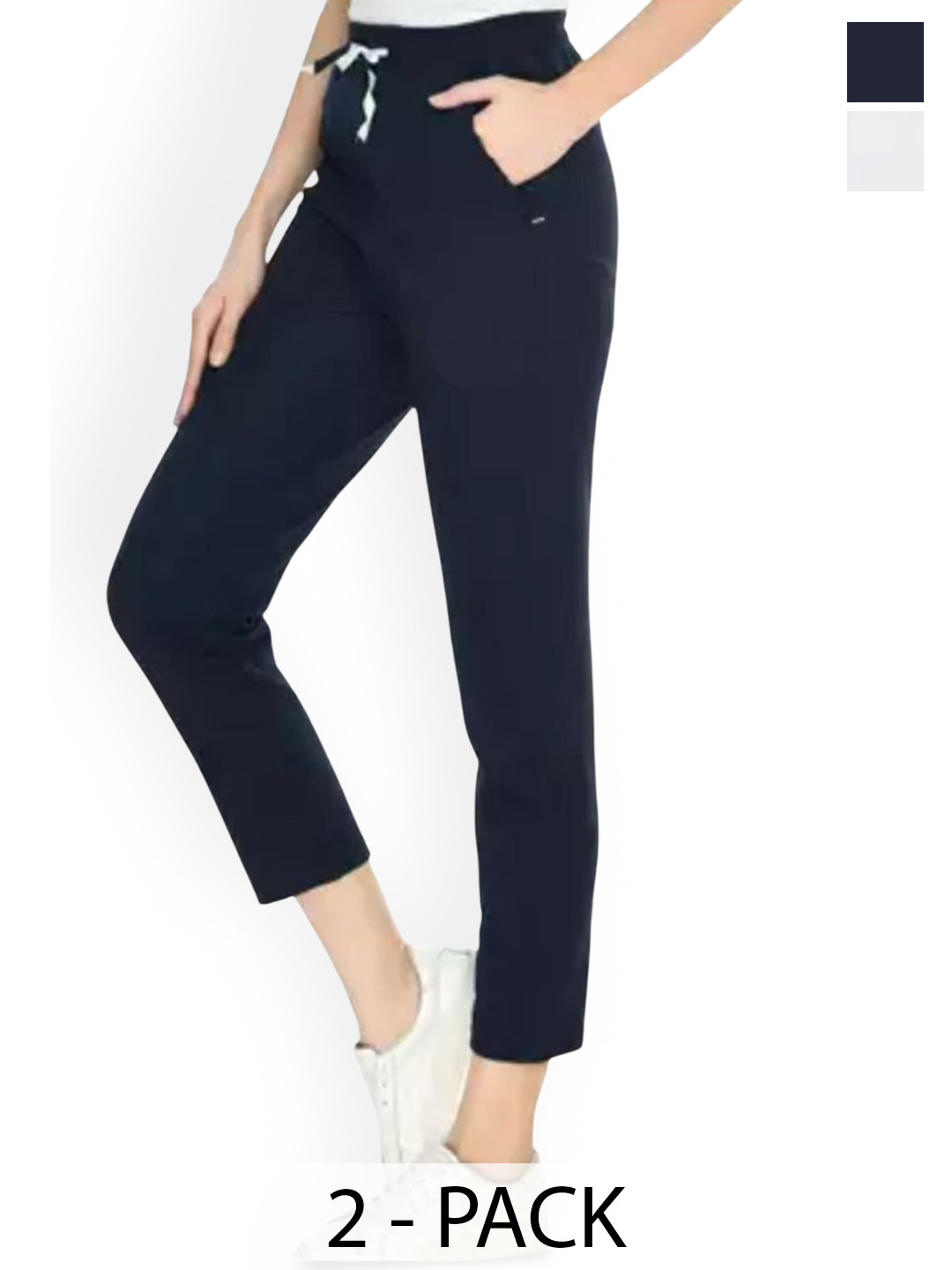 

Purser Women Pack Of 2 Mid-Rise Track Pants, Blue