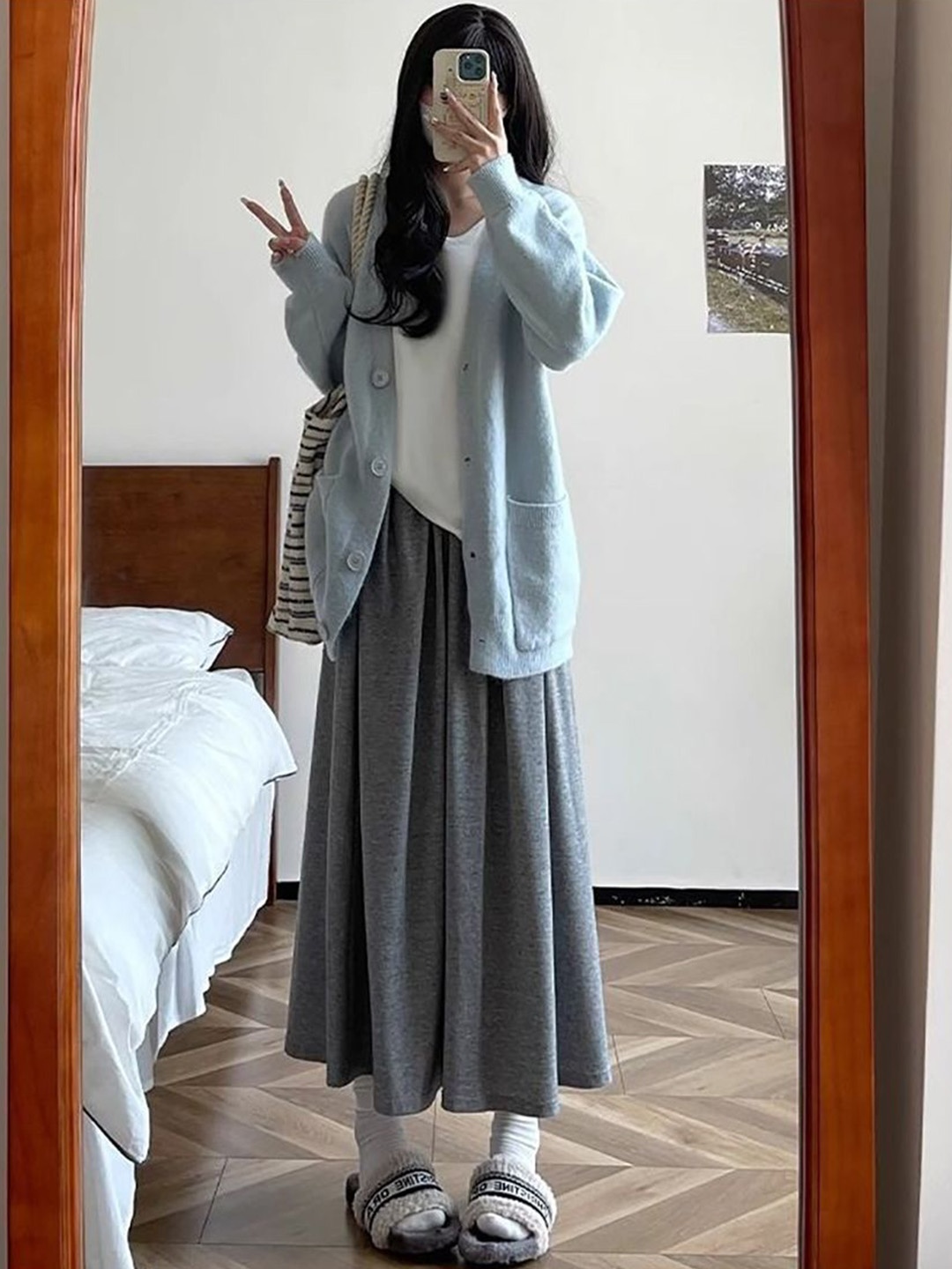 

StyleCast x Revolte A-line Maxi Skirts, Grey