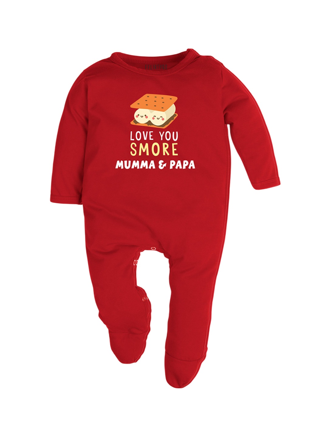 

FFLIRTYGO Infants Valentine Day Printed Cotton Sleepsuit, Red