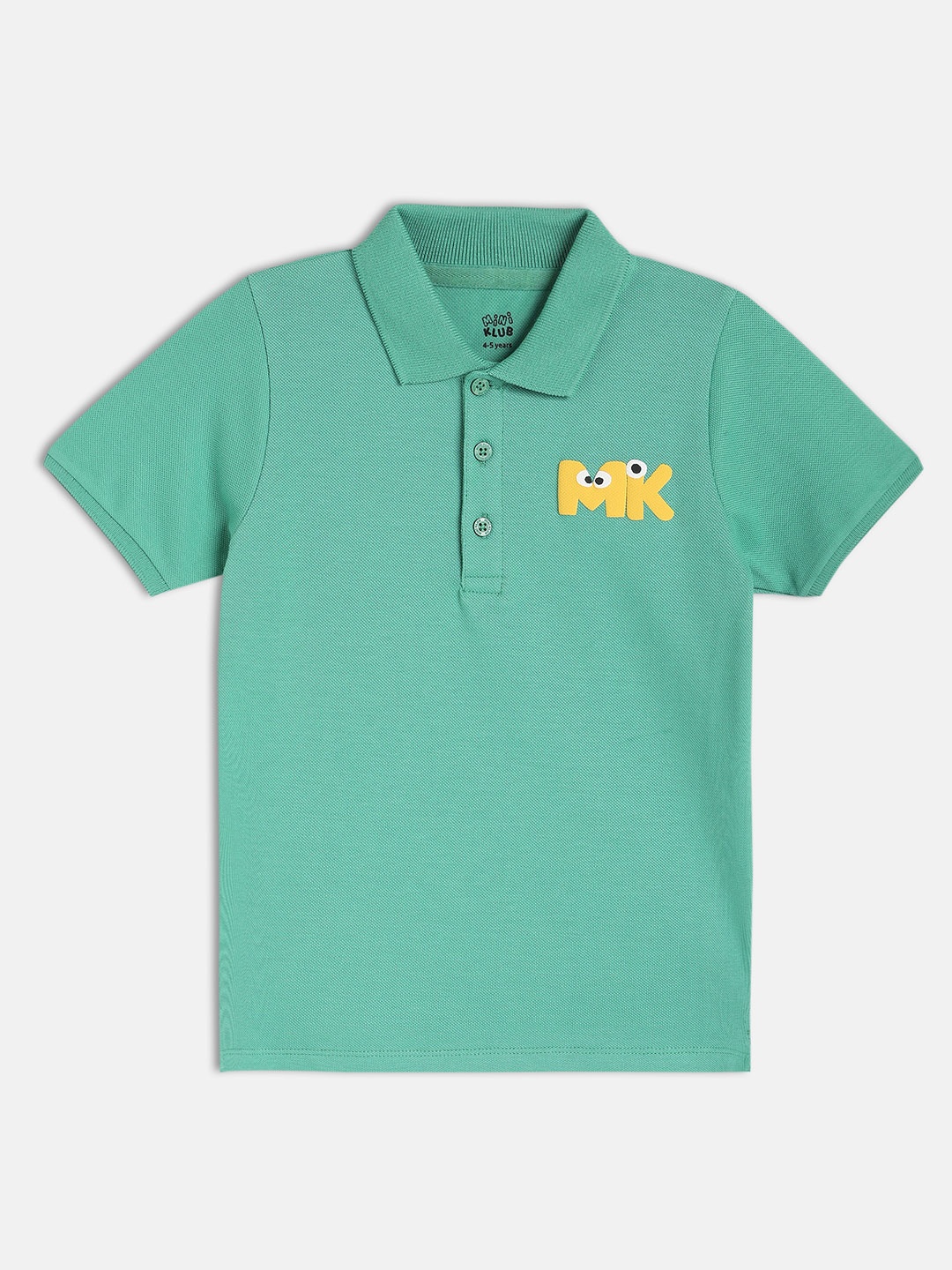

MINI KLUB Boys Solid Polo Collar Cotton T-shirt, Green