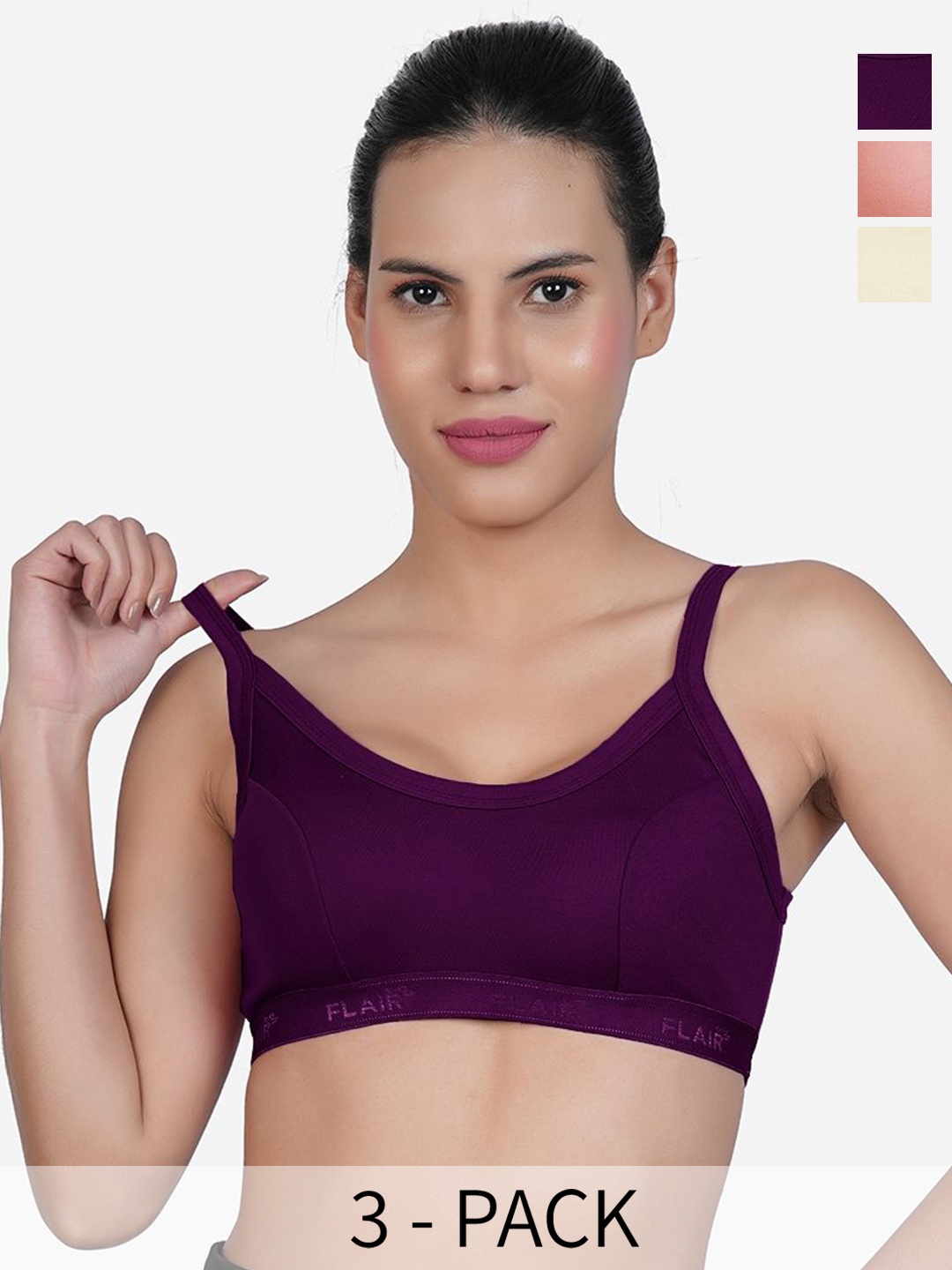 

SHYAM SONS FLAIR Pack Of 2 Full Coverage Workout Bra, Peach