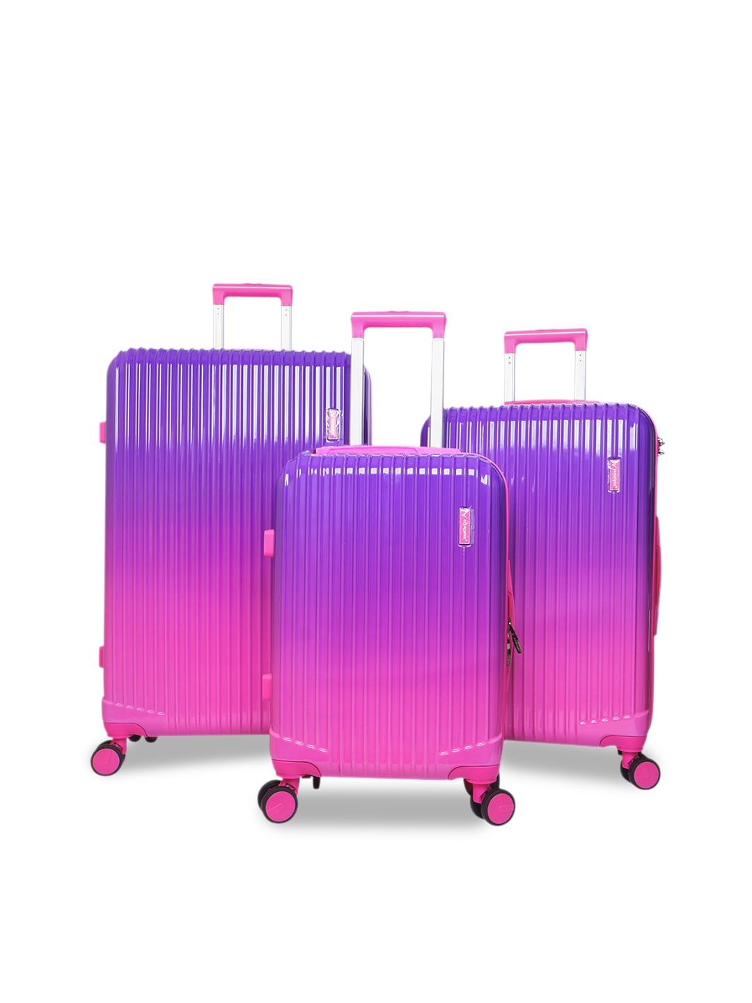 

REDHORNS Gradient Unisex Set Of 3 Hard-Sided Large & Medium, Cabin Trolley Bag, Purple