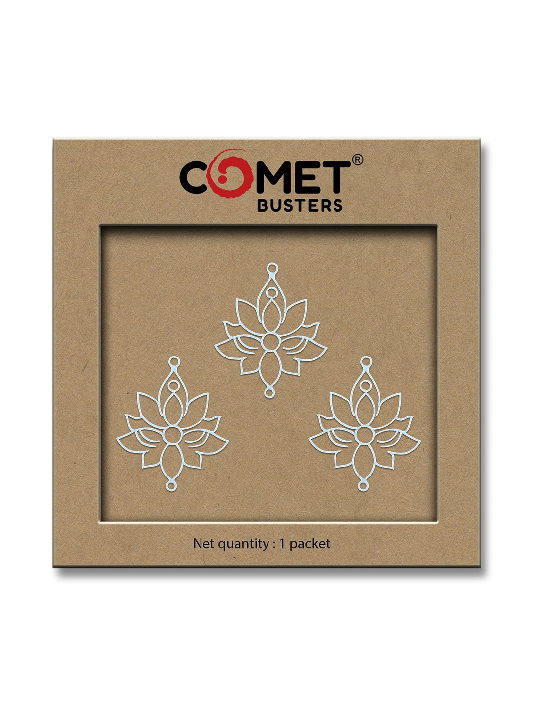 

Comet Busters Beautiful Traditional Designer Bindis - White