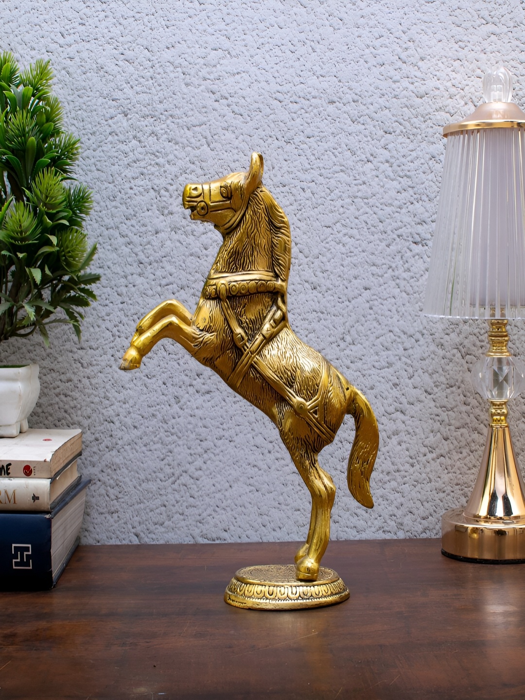 

Craftlayout Gold-Toned Finish Horse Statue Figurine Showpiece