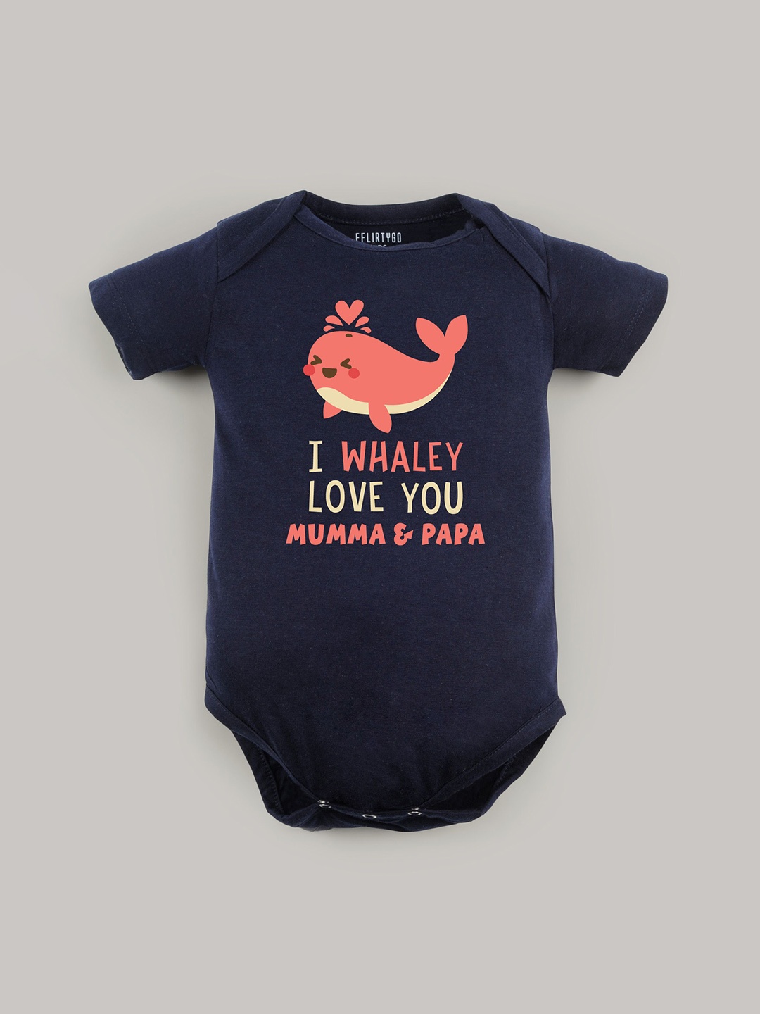 

FFLIRTYGO Infants Valentine day Printed Cotton Bodysuit, Navy blue
