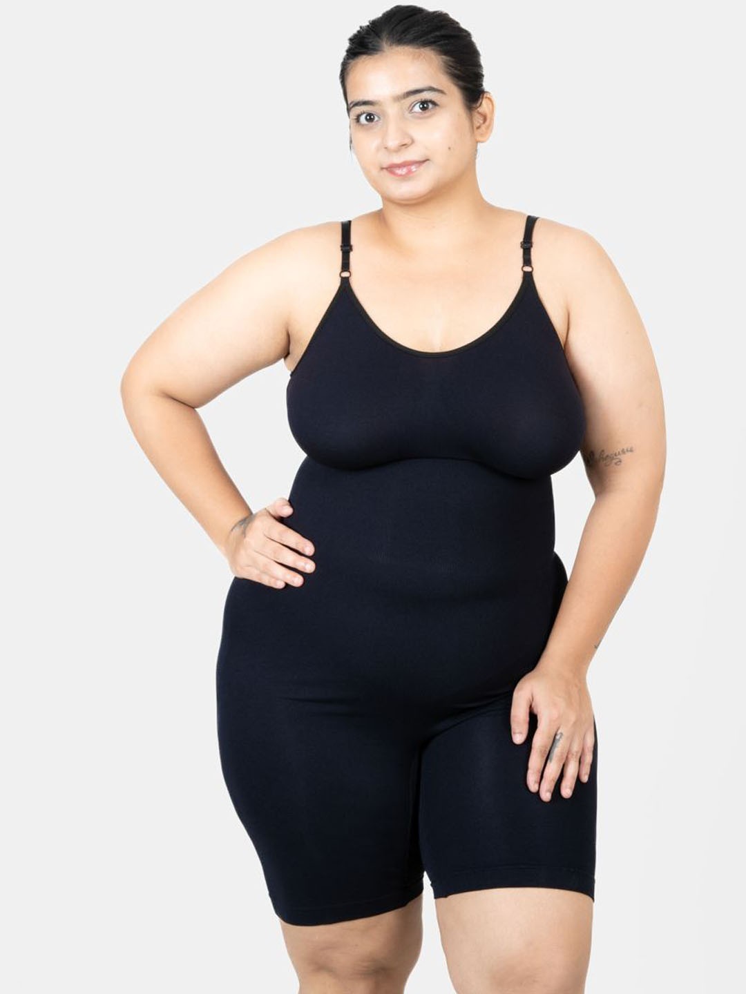 

Shapercult Women Mid Thigh Bodysuit - Body Shaper, Black