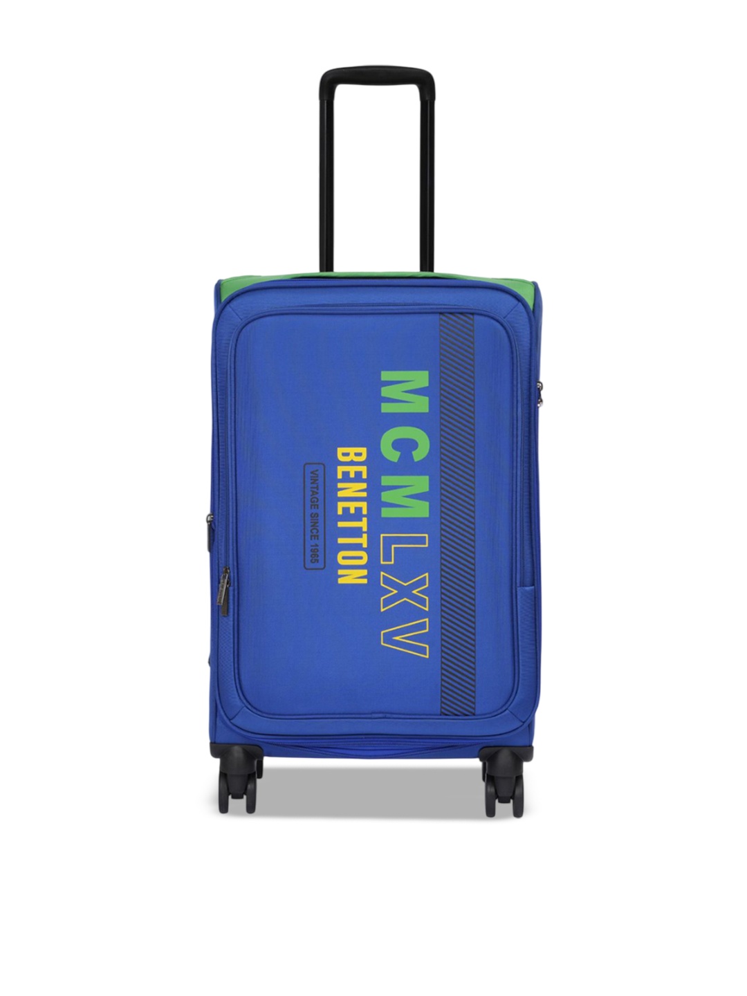 

United Colors of Benetton Unisex Topaz Plus Printed Soft-Sided Large Trolley Bag, Blue