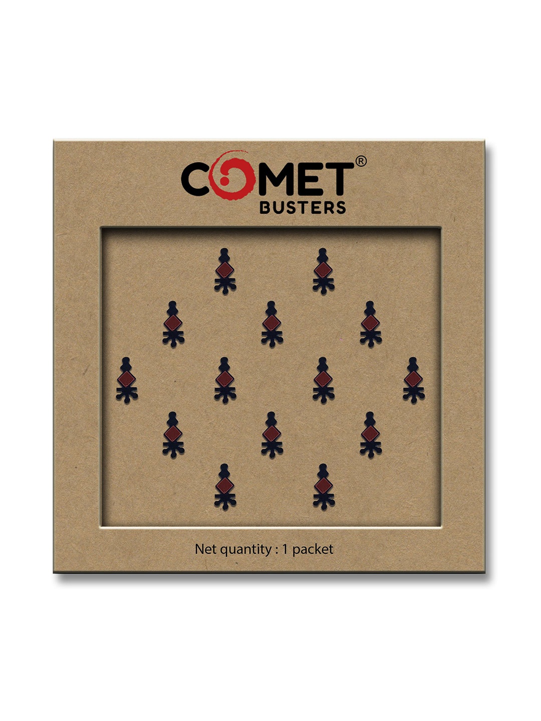 

Comet Busters Beautiful Traditional Designer Bindis - Black & Maroon