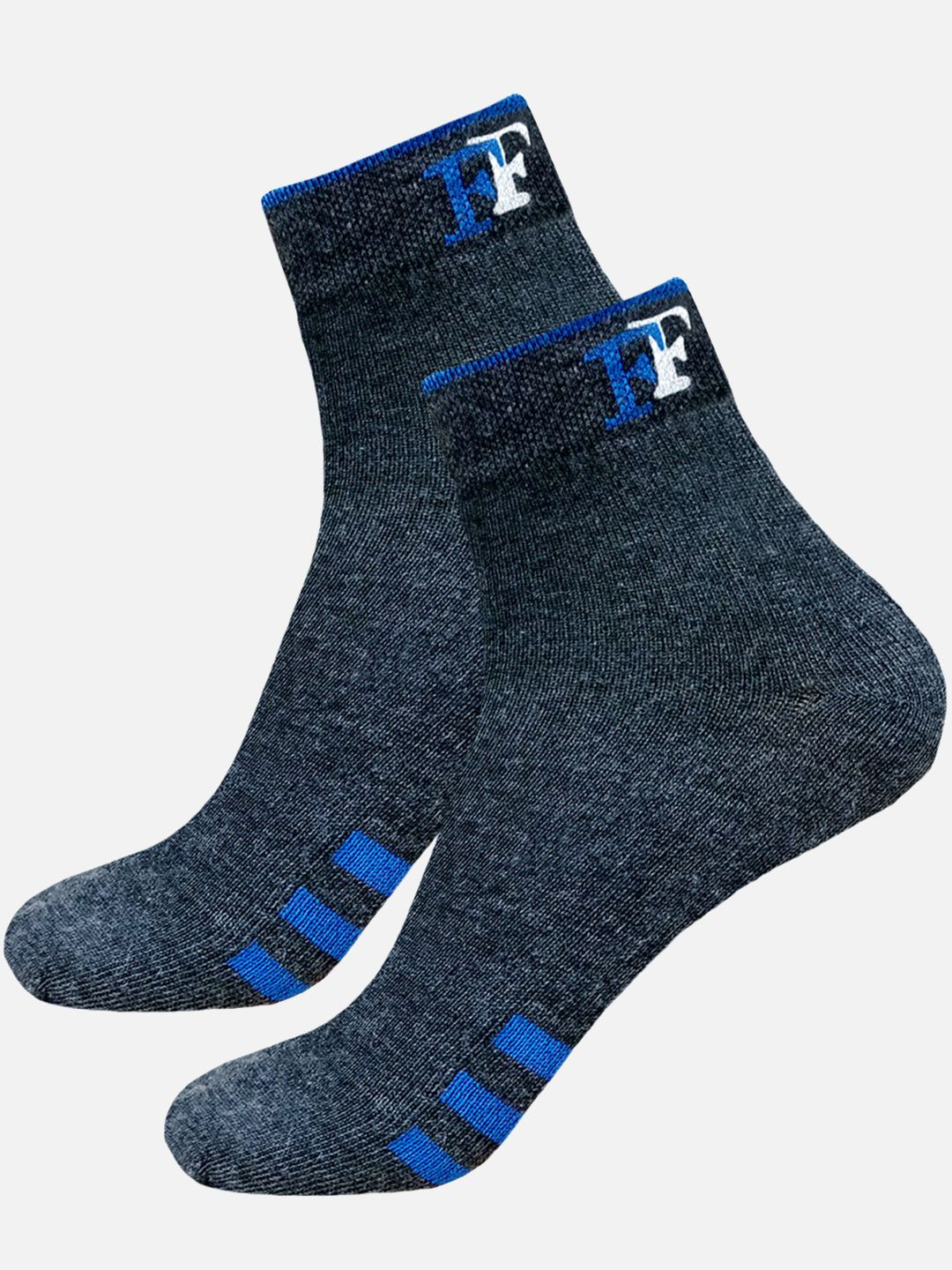 

StyFun Unisex Striped Cotton Above Ankle Length Socks, Grey melange