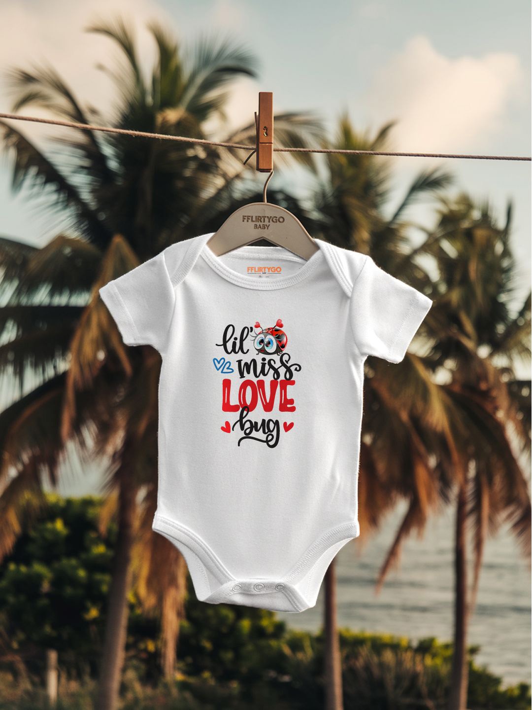 

FFLIRTYGO Infants Valentine Day Printed Cotton Bodysuit, White