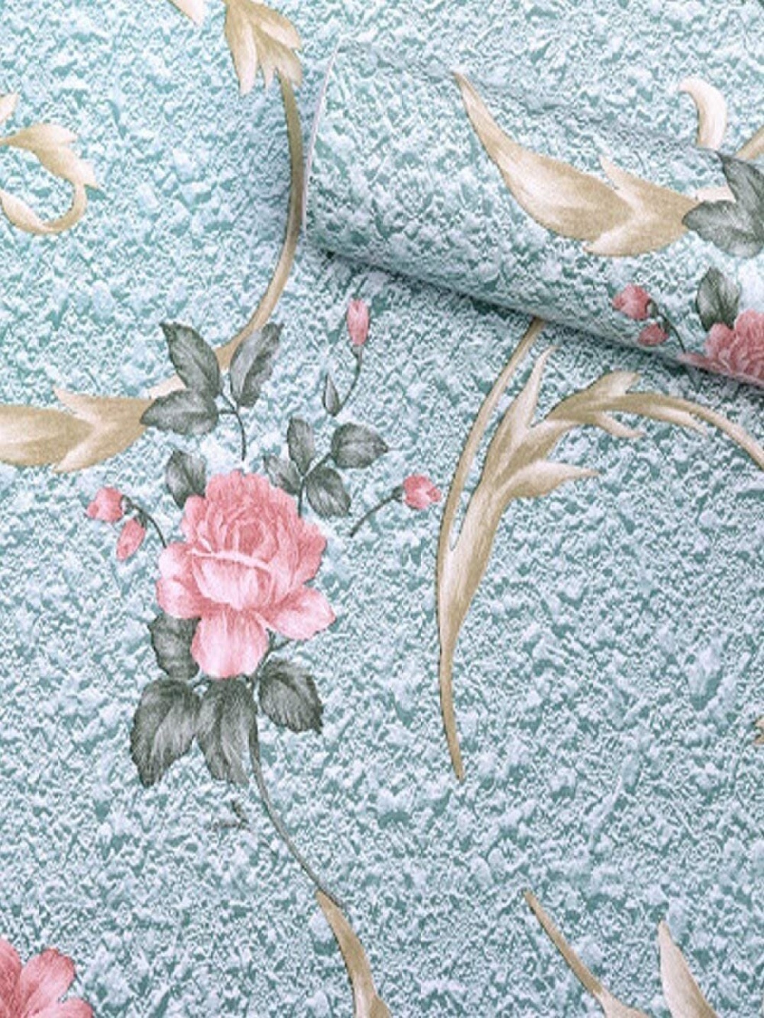 

ANNA CREATIONS Grey & Pink Floral Printed Decorative Wall Stickers