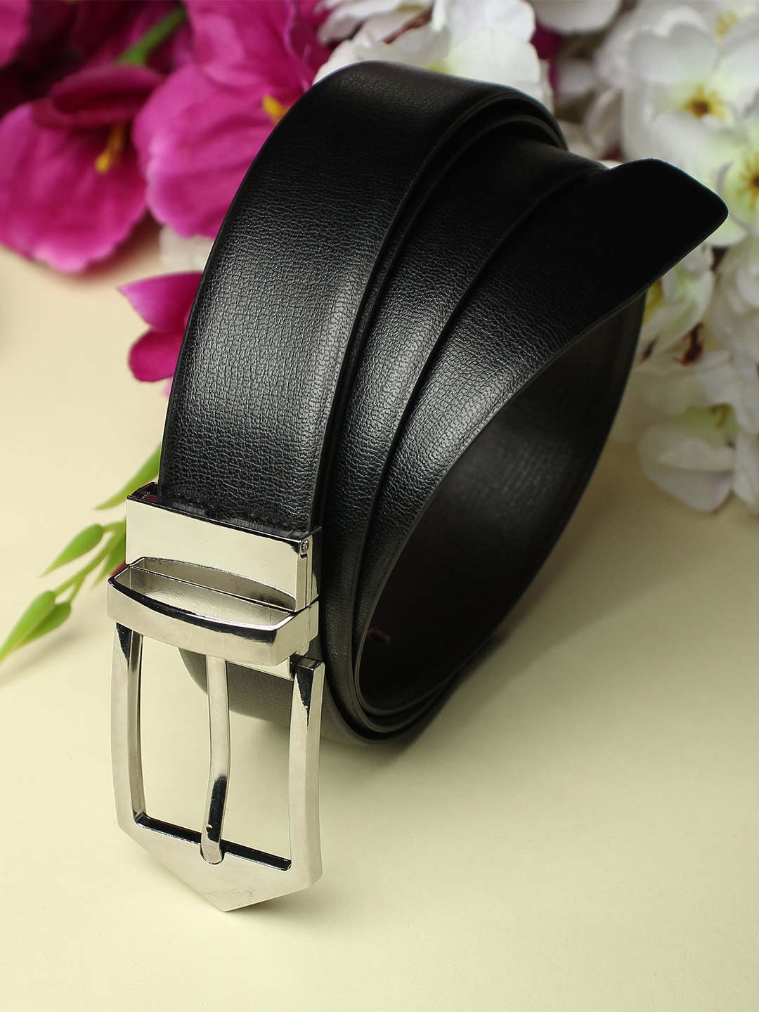 

Provogue Men Textured Reversible Formal Belt, Black