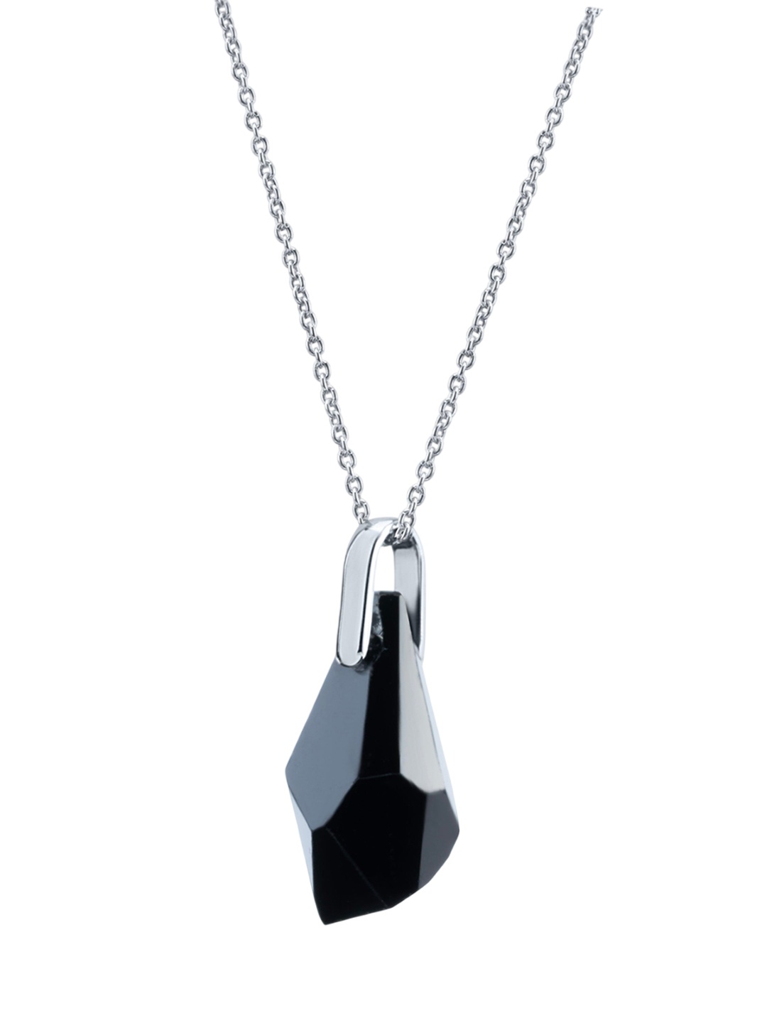 

Nipura 925 Sterling Silver Rhodium-Plated CZ Teardrop Shaped Pendant with Chain