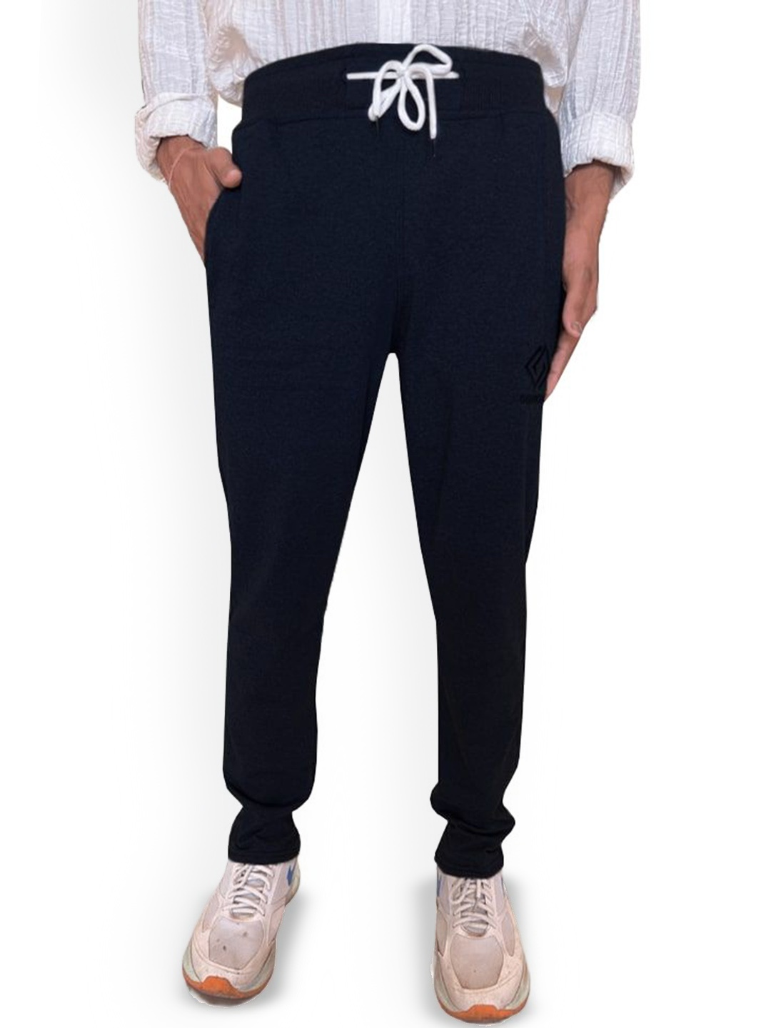 

BAESD Men Regular Fit Cotton Track Pants, Navy blue