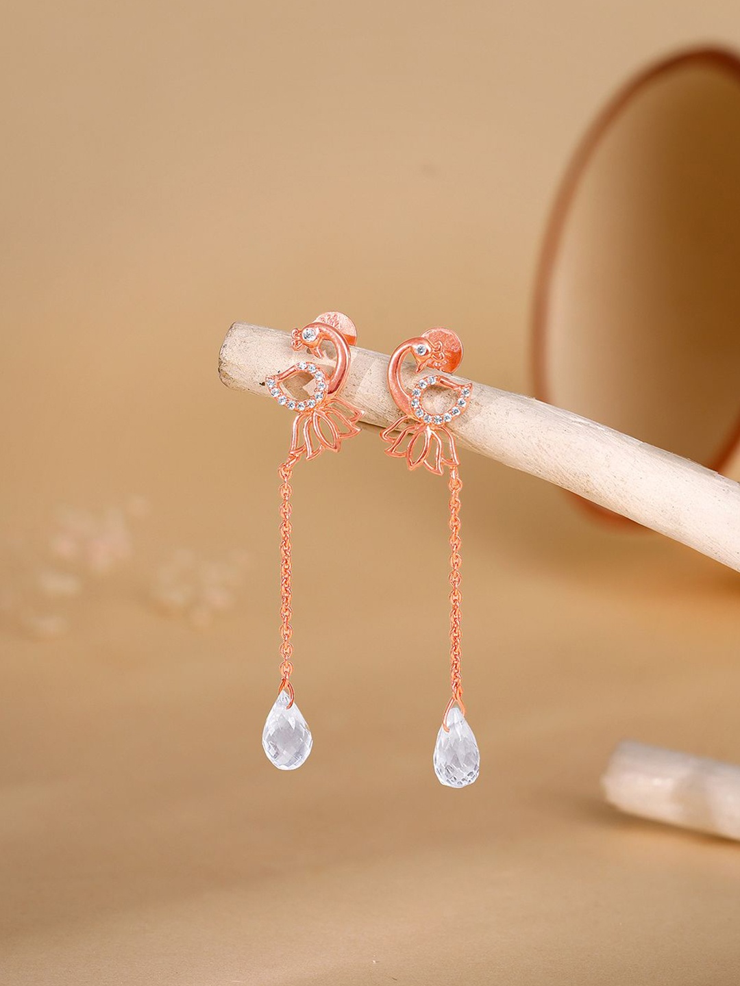 

GIVA Contemporary Drop Earrings, Rose gold
