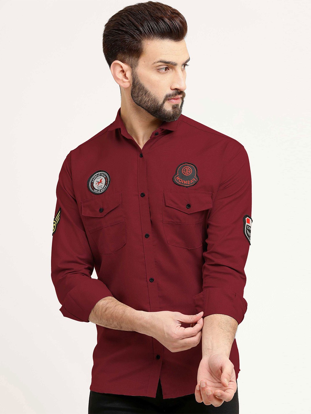 

WOXEN Men Original Opaque Casual Shirt, Maroon