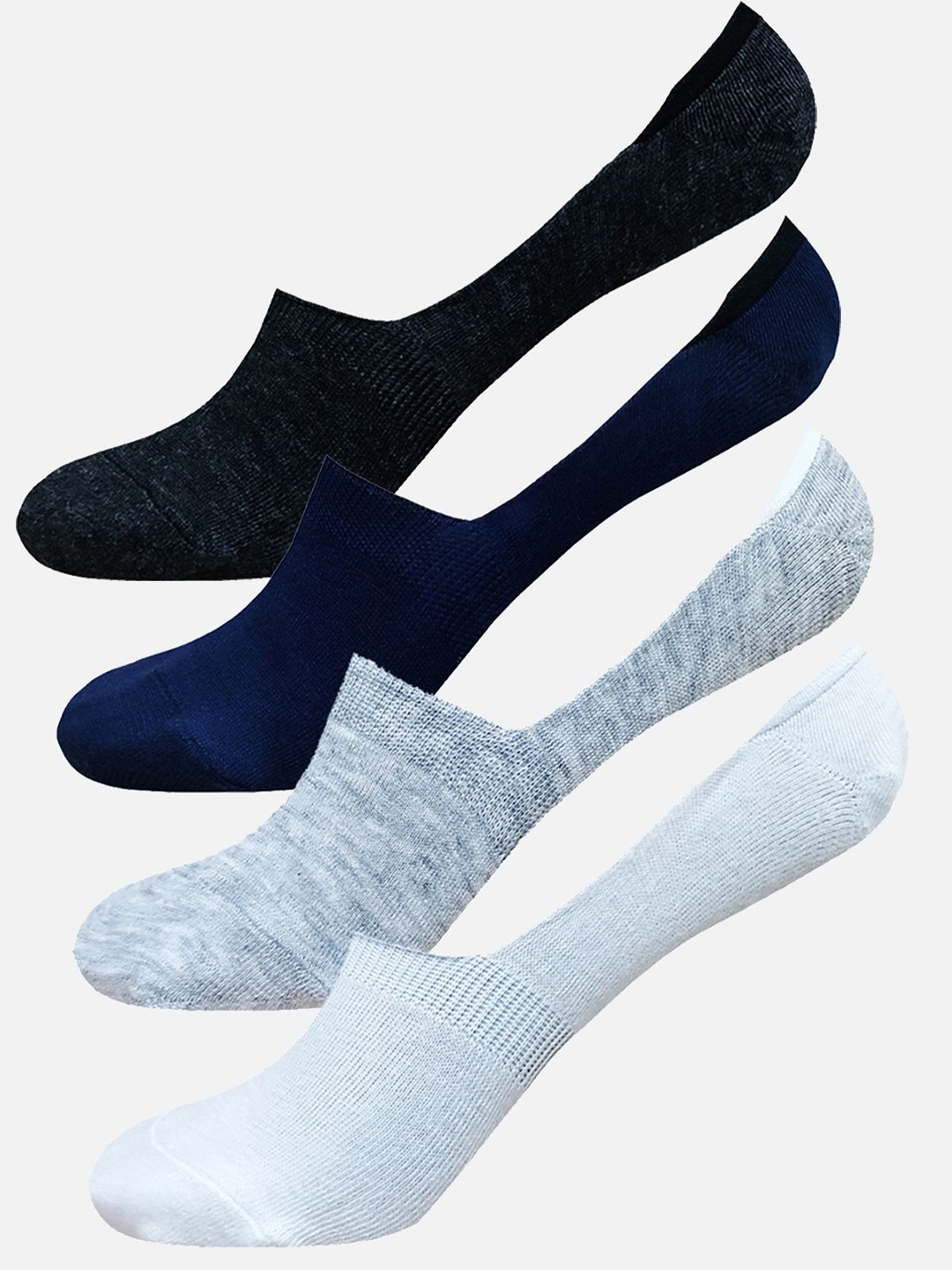 

StyFun Men Pack Of 4 Anti-Slip Shoe Liners Socks, White