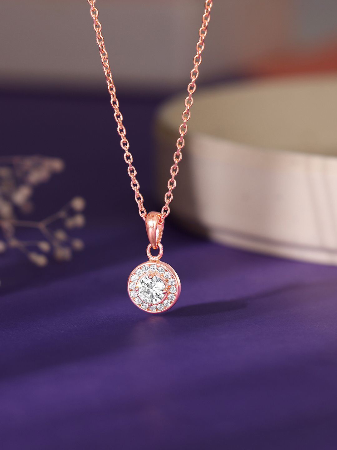 

GIVA Rose Gold-Plated Contemporary Pendants with Chains