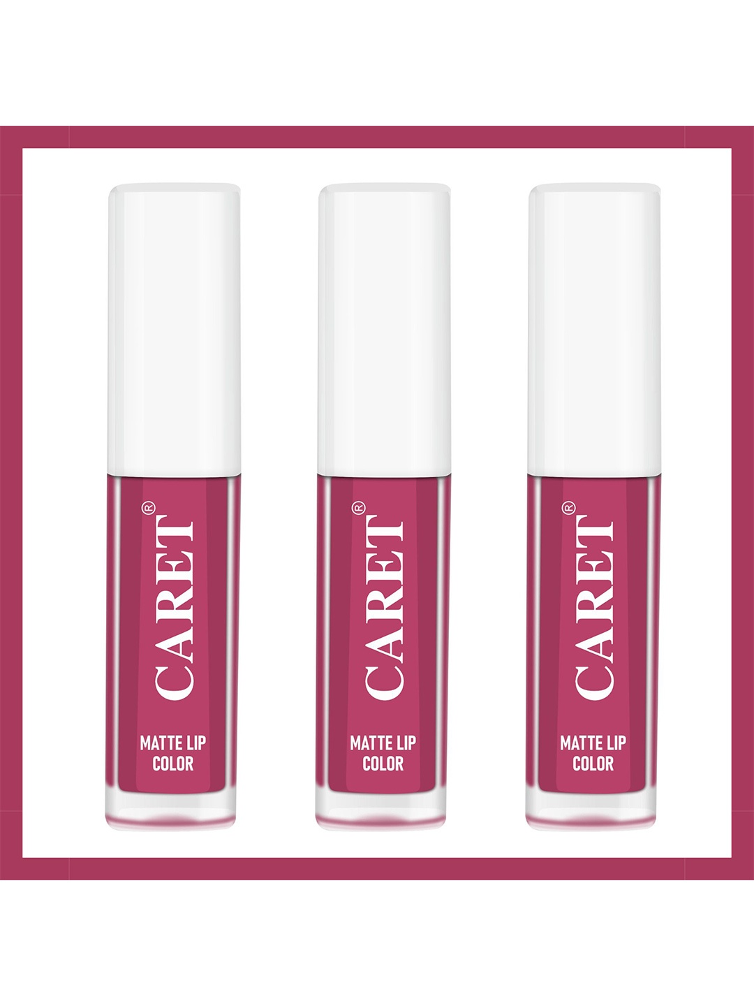 

CARET ORGANIC Set Of 3 Super-Pigmented Liquid Matte Lipsticks - 6 ml- Punch Pink 8