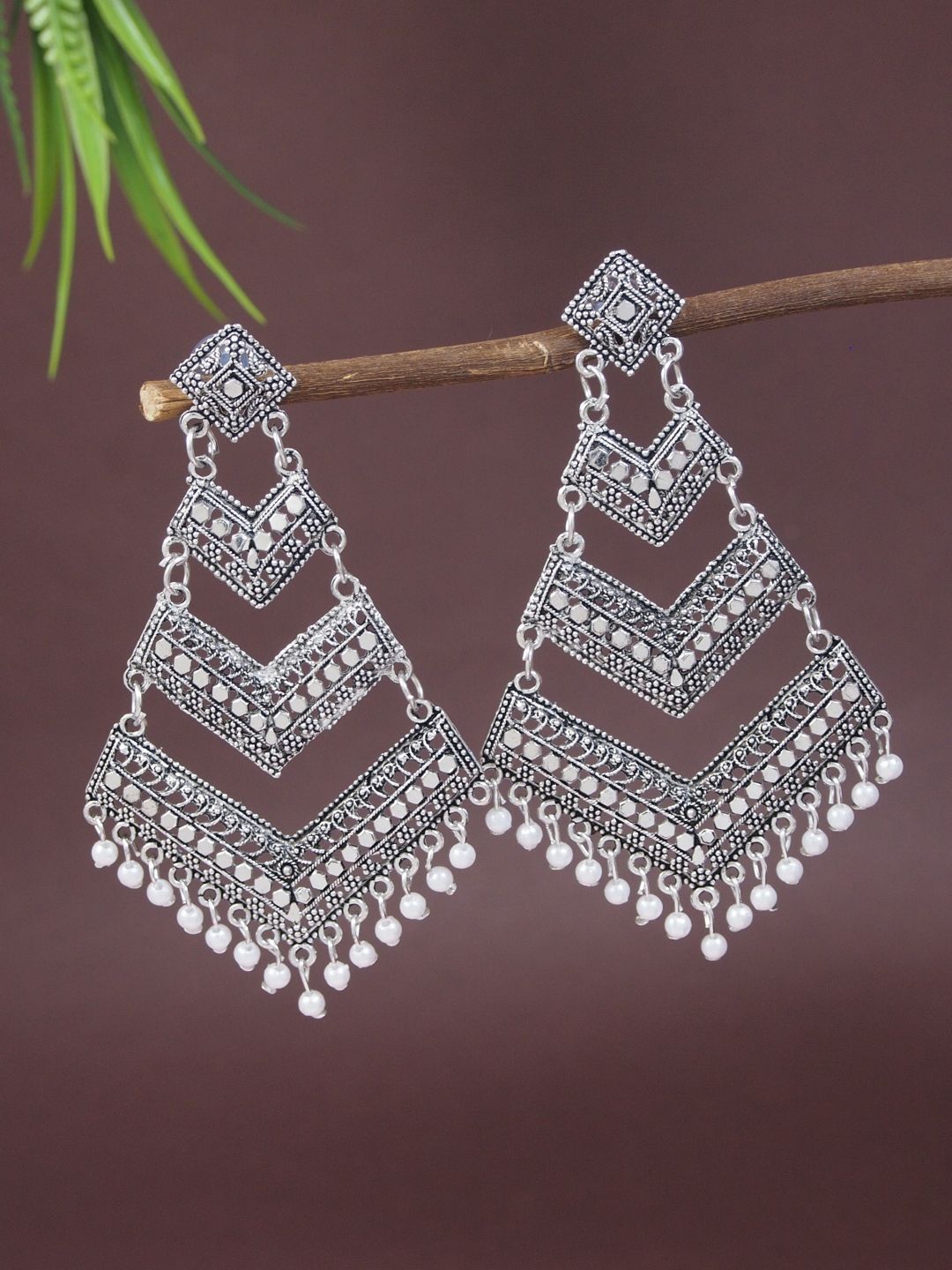 

I Jewels Contemporary Drop Earrings, Silver