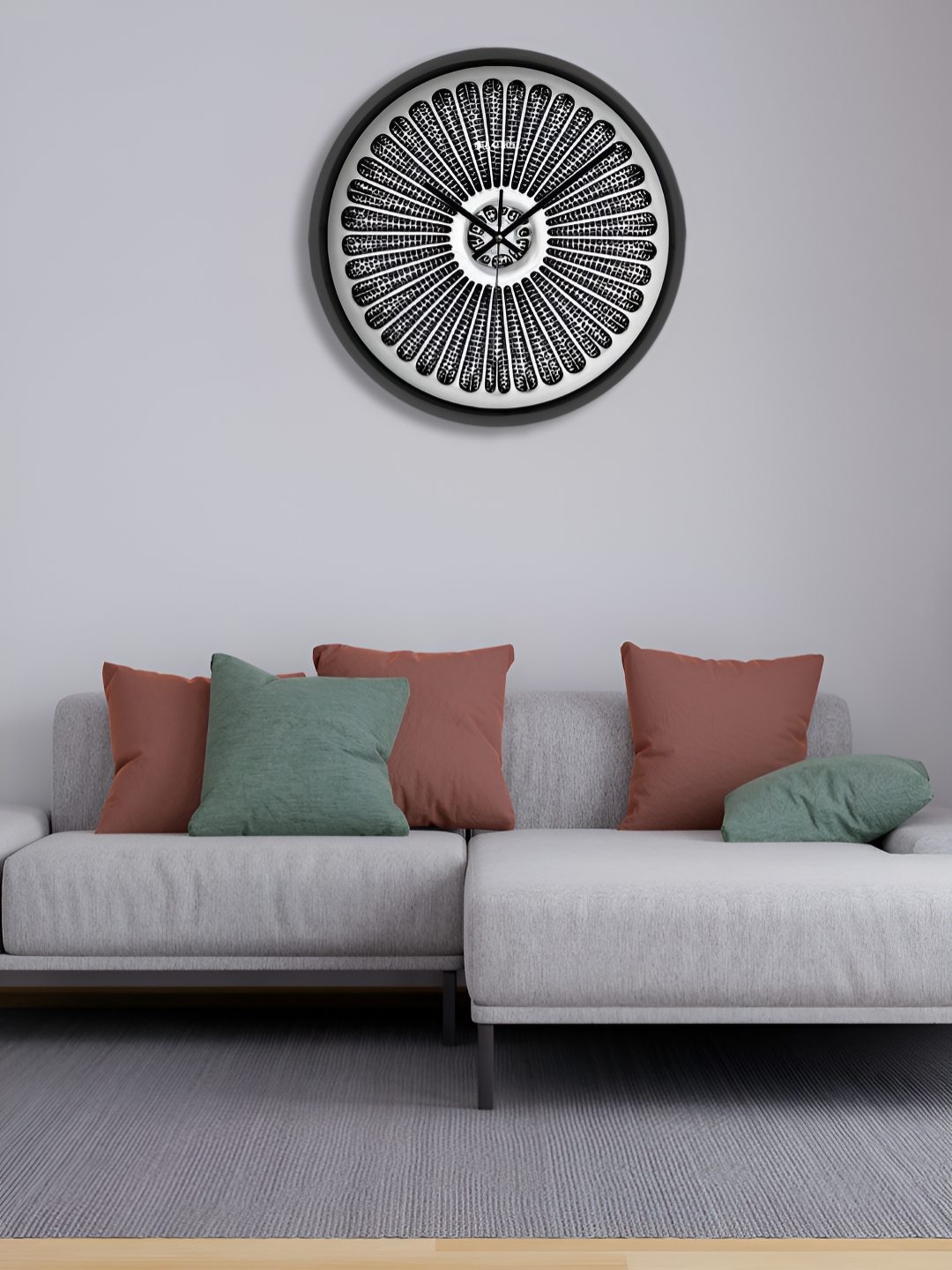 

OLIVE TREE Black & White Printed Analogue Contemporary Wall Clock