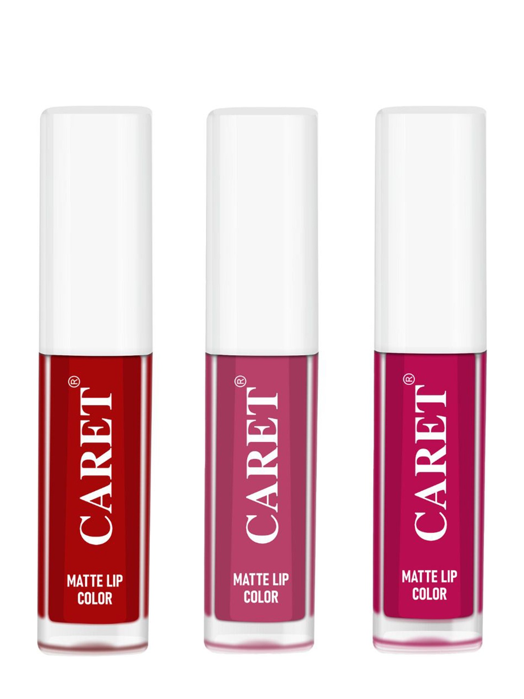 

CARET ORGANIC Set Of 3 Super-Pigmented Quick Dry Liquid Matte Lipsticks - 6 ml - 3 - 8 - 5, Red