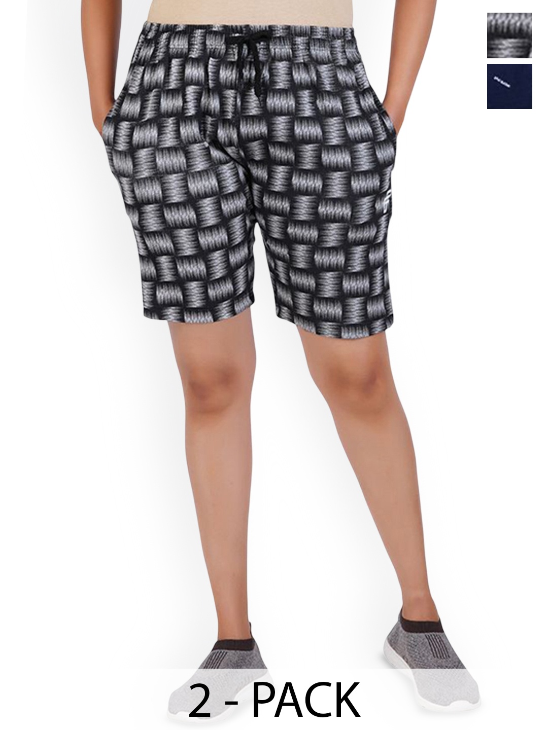 

FEEL TRACK Women Printed Shorts, Grey