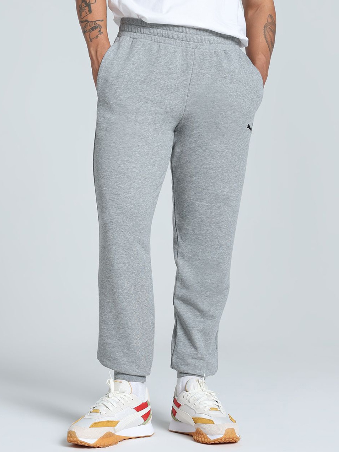 

Puma Men Cotton Knitted Sweatpants, Grey