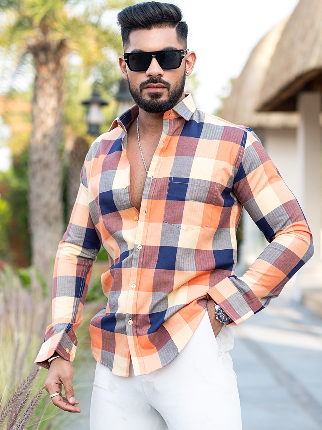 

Tistabene Men Comfort Opaque Checked Casual Shirt, Multi