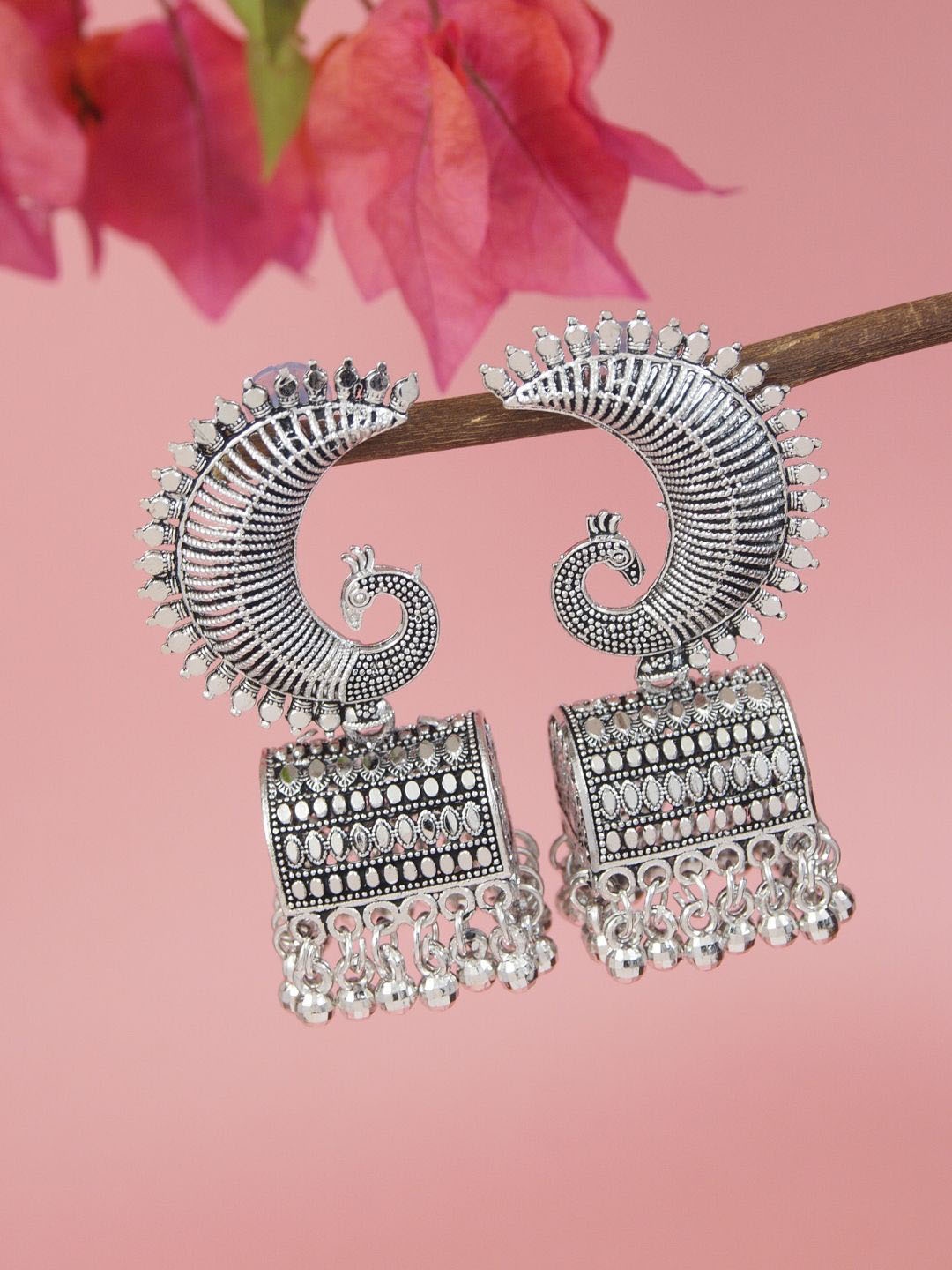 

I Jewels Contemporary Half Hoop Earrings, Silver