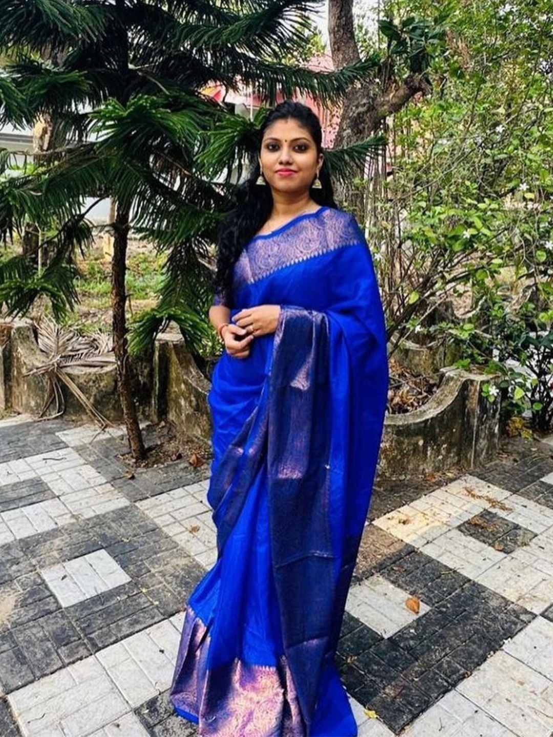 

Taslar Woven Design Pure Silk Banarasi Saree, Blue