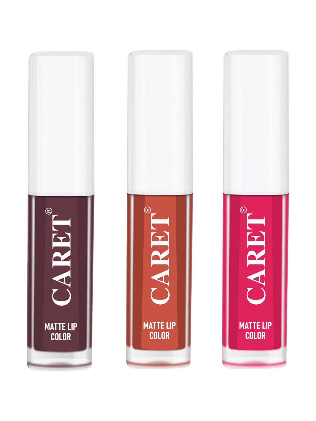 

CARET ORGANIC Set Of 3 Super-Pigmented Liquid Matte Lipsticks - 6 ml - 7 - 6 - 4, Pink
