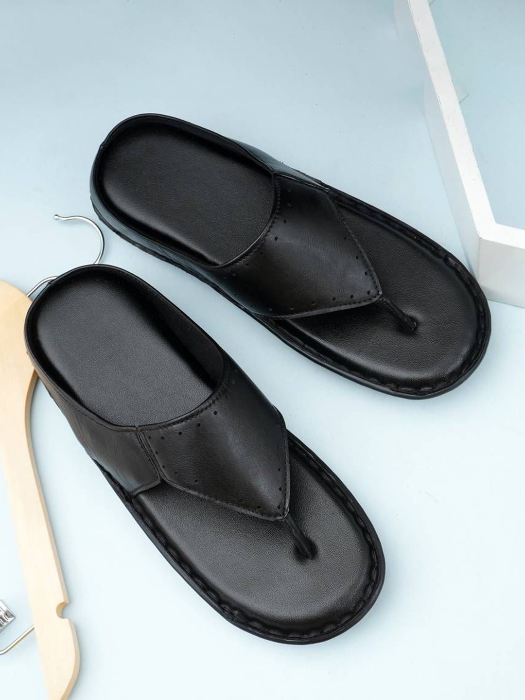 

ROYAL CRUZZ Men Leather Comfort Sandals, Black
