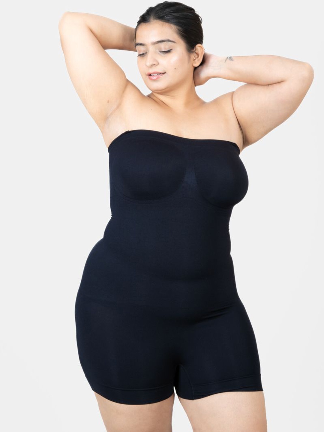 

Shapercult Women Strapless Mid Thigh Bodysuit - Body Shaper, Black