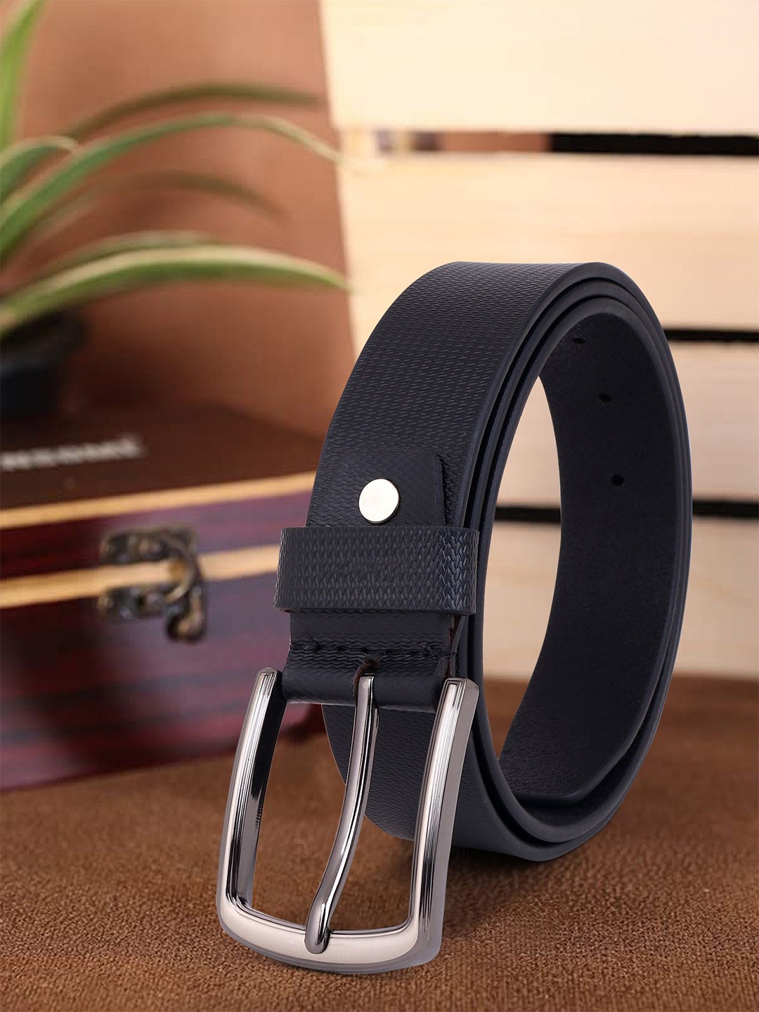

Provogue Men Textured Leather Formal Belt, Black