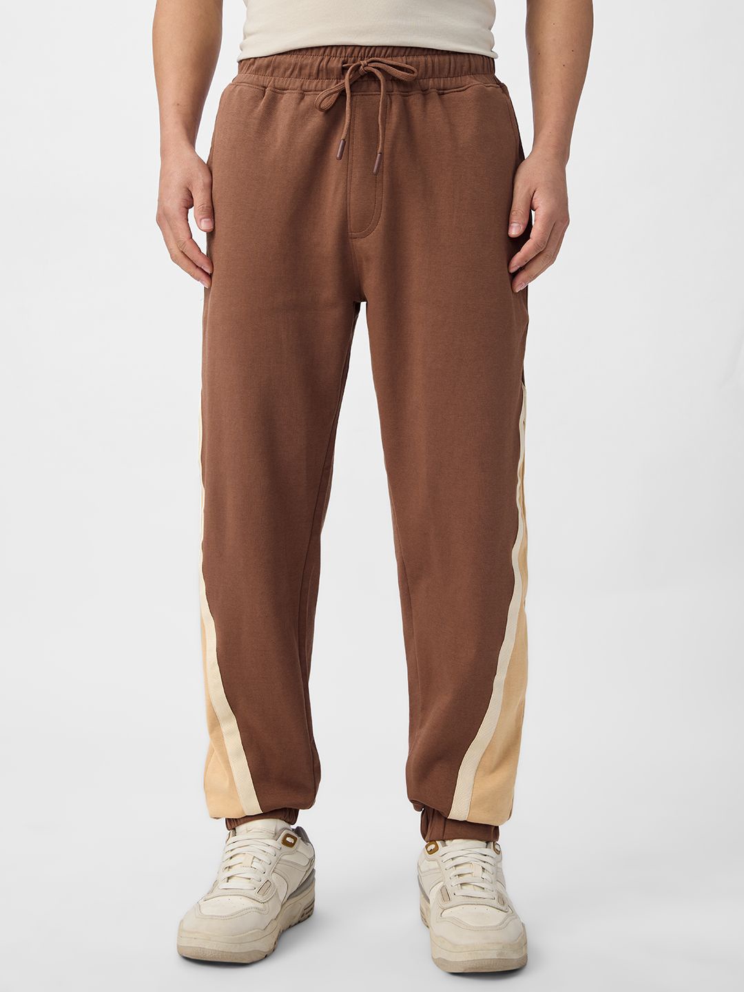 

The Souled Store Men Colourblocked Joggers Mocha, Brown