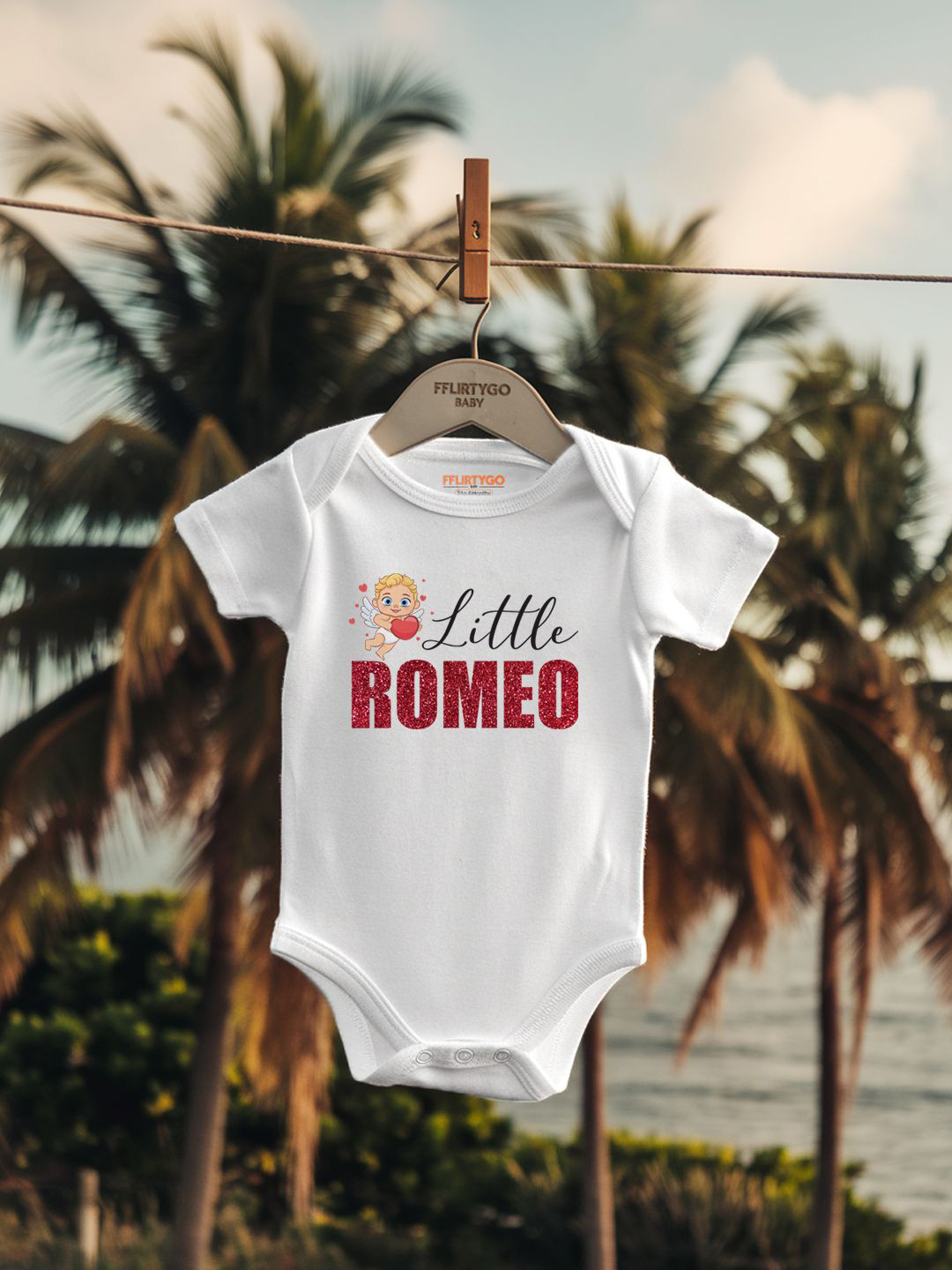 

FFLIRTYGO Infants Valentine Day Printed Cotton Bodysuit, White