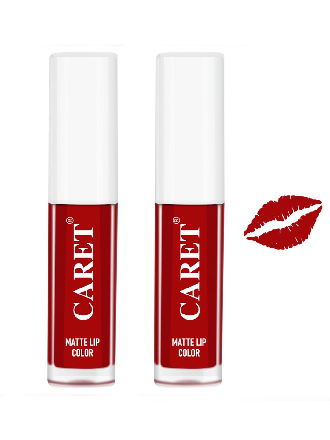 

CARET ORGANIC Set Of 2 Super-Pigmented Liquid Matte Lipsticks - 2 ml Each - Red 3