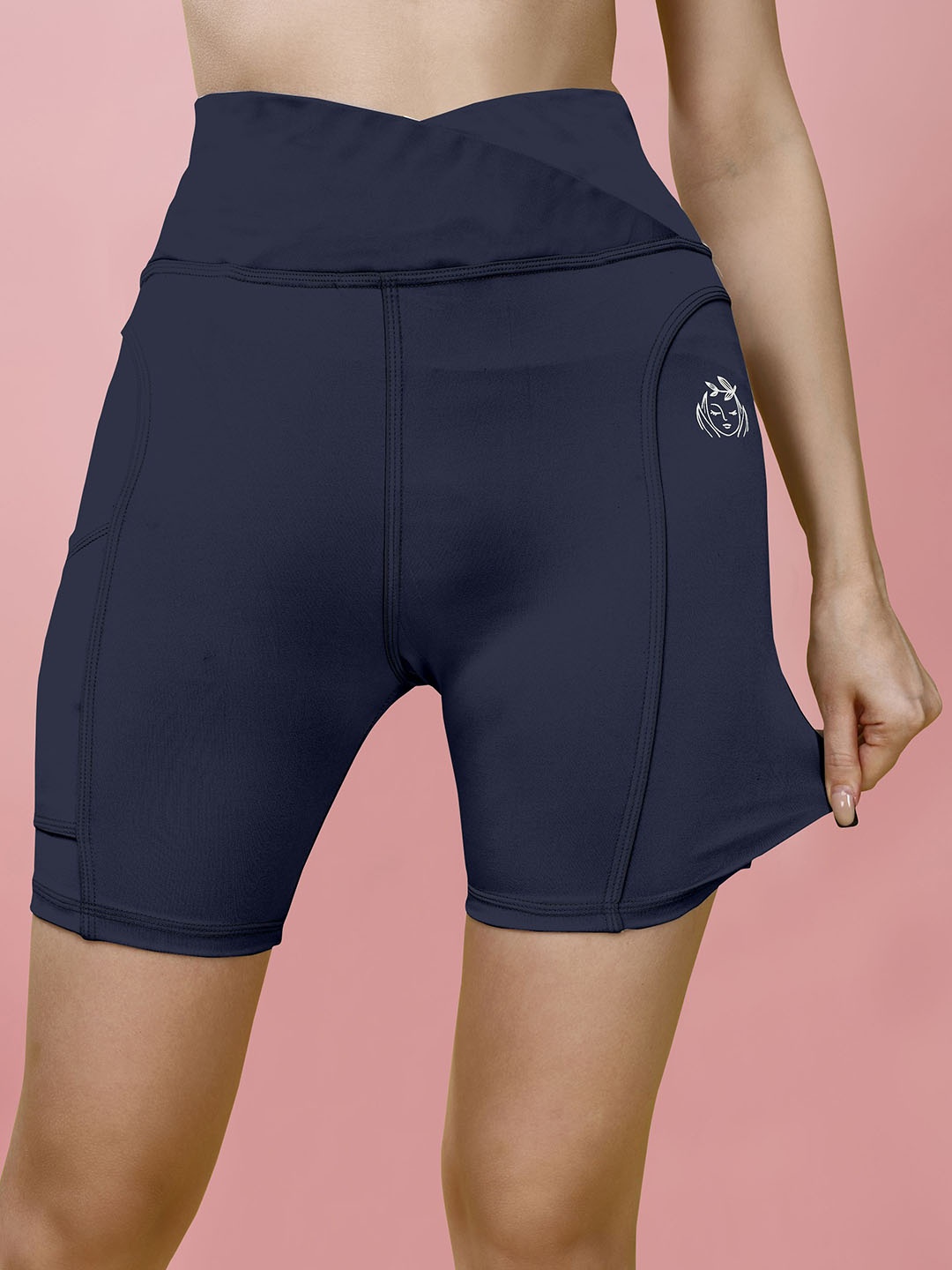 

POOJARAN SAREE High Rise Yoga Tights, Navy blue