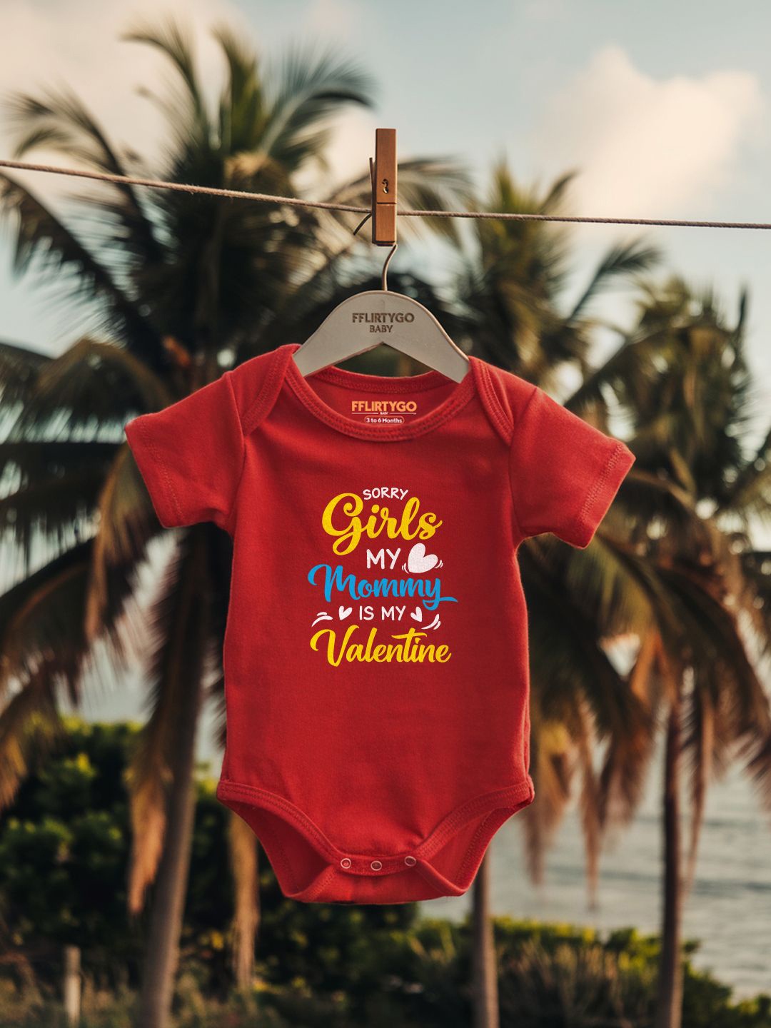 

FFLIRTYGO Infants Valentine day Printed Cotton Bodysuit, Red