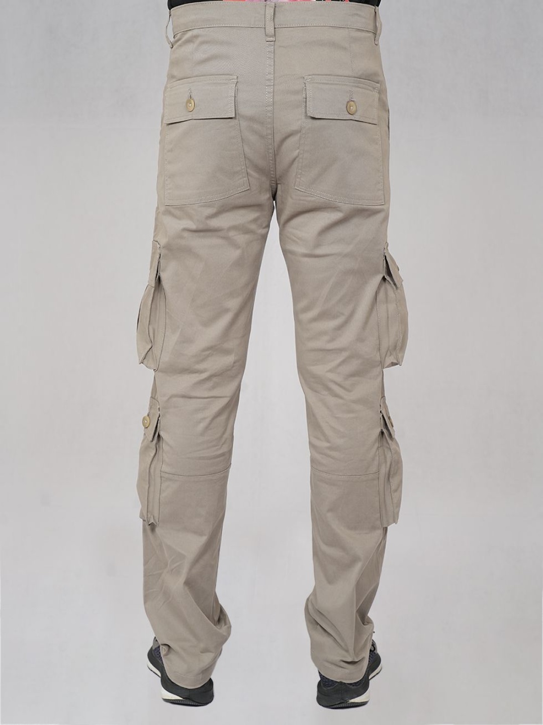 

THE NOMHERD Men Relaxed Straight Fit Cargos Trousers, Khaki