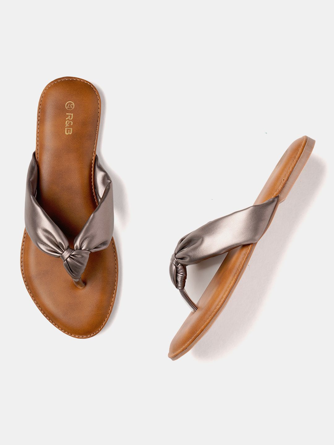 

R&B Women Open Toe Flats, Grey