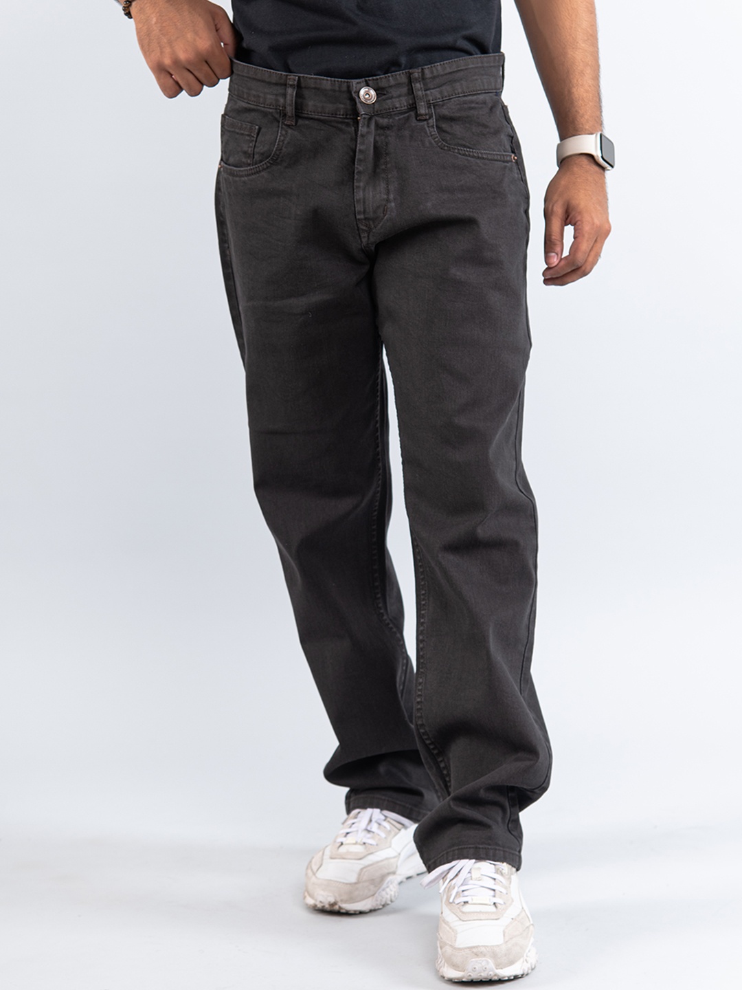 

Tistabene Men Original Straight Fit Low Distress Stretchable Jeans, Brown