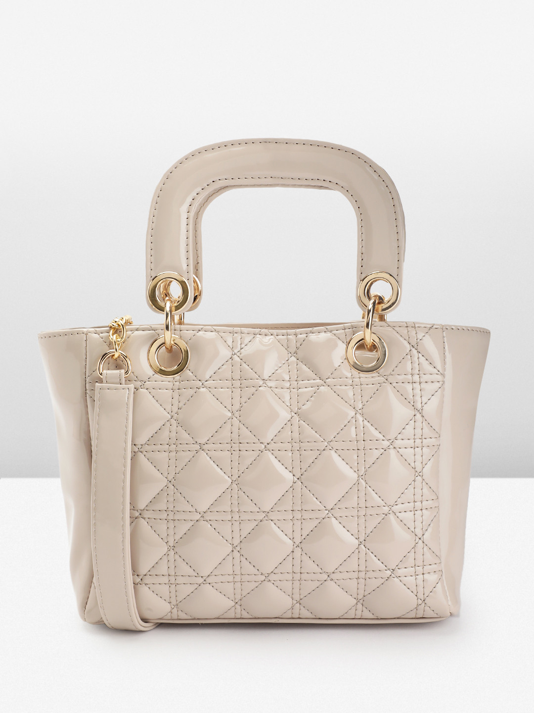 

Carlton London Textured Handheld Swagger Bag, Beige