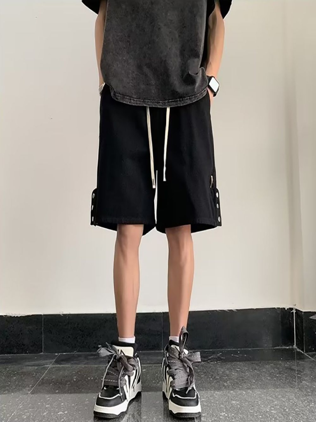 

StyleCast x Revolte Men Shorts, Black