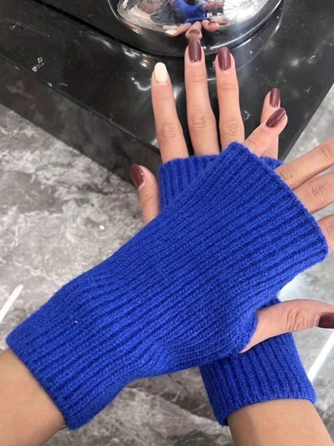 

TIPY TIPY TAP Unisex Kids Acrylic Winter Gloves, Blue