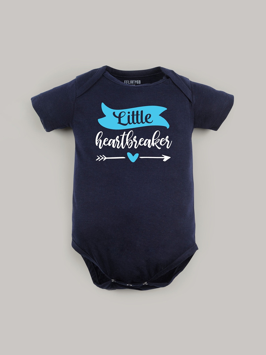 

FFLIRTYGO Infants Valentine day Printed Cotton Bodysuit, Navy blue
